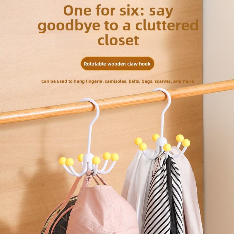 Multi-purpose Household Hook with Rotating Six-claw Design for No-drill Installation