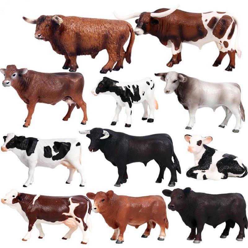 Kids' Cognitive Farm & Ranch Animal Models - Cow, Buffalo, Bison Desktop Toy Ornament