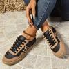 Women's Leopard Print Fashion Sneakers, Casual Lace-Up Low Top Shoes with Plain Toe, All-Season Man-Made Upper & Fabric Inner