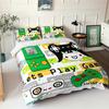 Gamer Duvet Cover Set Black Green Blue Anime Cartoon 3D Gamepad Bedding Set Boy Girl Teen Soft Polyester Quilt Cover Pillowcases
