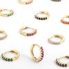 Trendy round colorful zircon earrings - women's jewelry