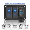 Dual USB Port for Car Marine Ship LED Rocker Switch Panel 12/24V Rocker Switch Panel