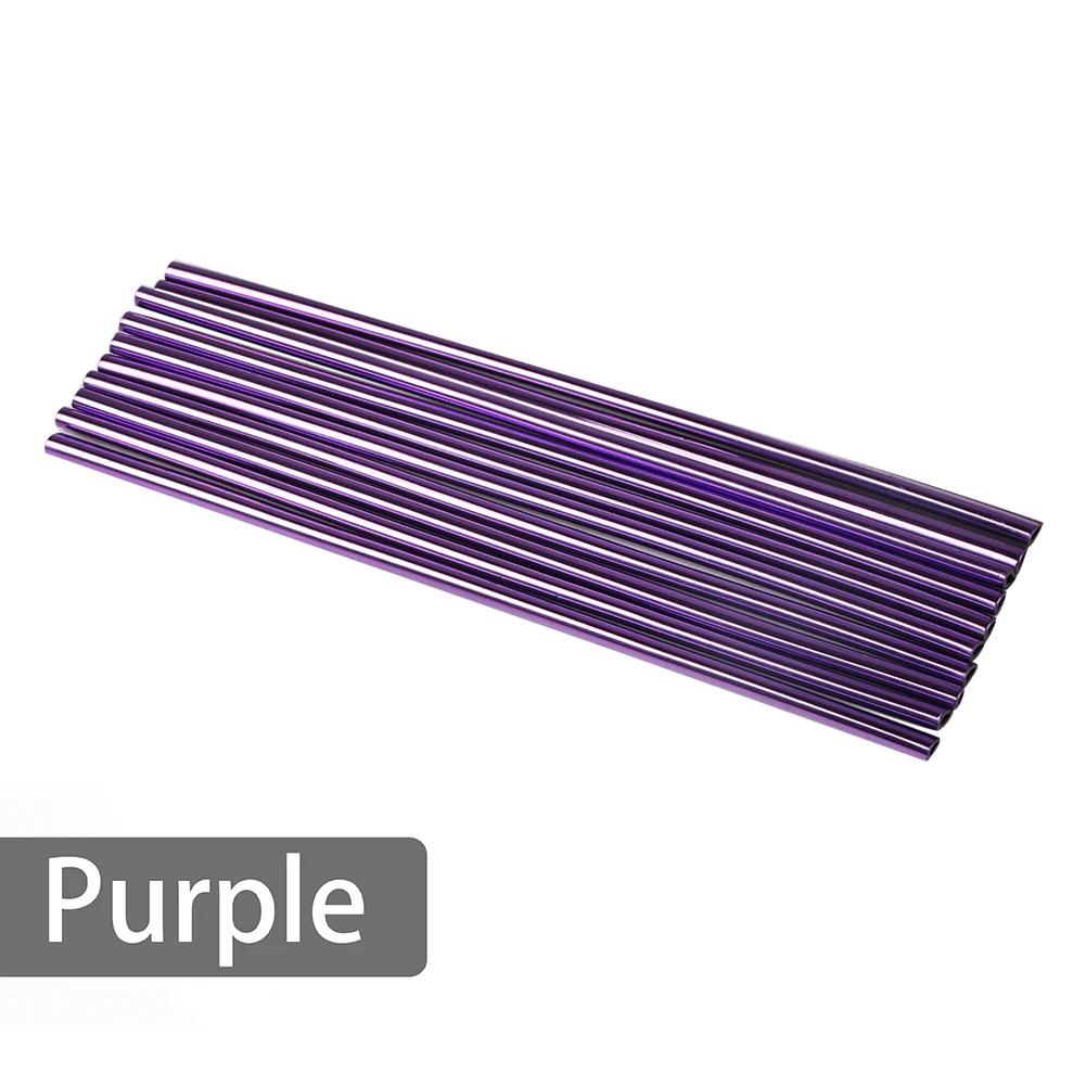 10pcs Car Accessories Colorful DIY Interior Air Conditioner Outlet Vent Grille Chrome Decoration Strip Silvery Styling