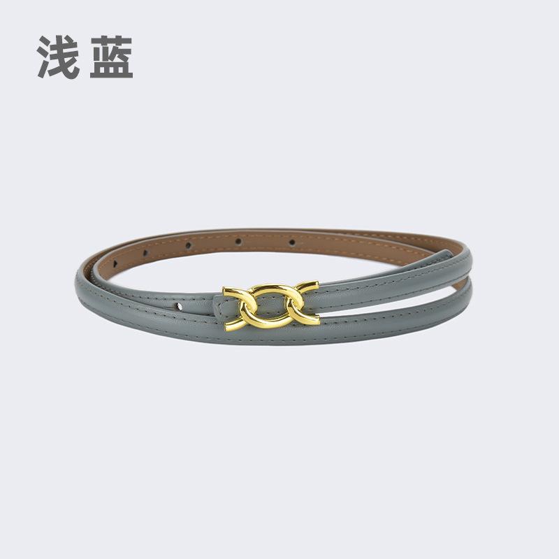 Vier Jahreszeiten Verfügbar Neuer Damen Dünner Gürtel Dekoration Anzug Mantel Mit Kleid, Rindsleder Dünner Gürtel Schlicht Und Modisch