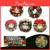 Festive Merry Christmas Wreath Garland With Red Bowknot And Gold Bells For Door Decor