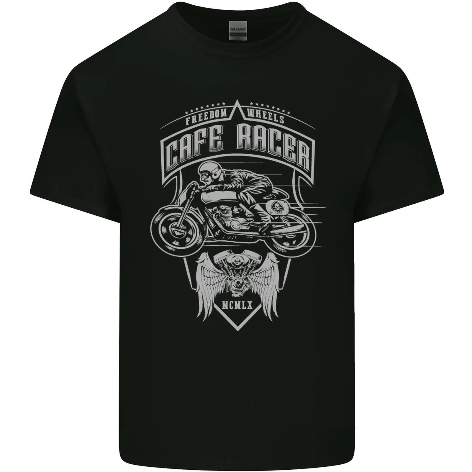 

Freedom Wheels Cafe Racer Biker Motorcycle Kids T-Shirt Childrens S