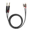 1.5M Gold Plated Plug Aluminum Alloy Housing Dual RCA To Dual 6.35 Mono Audio Cable