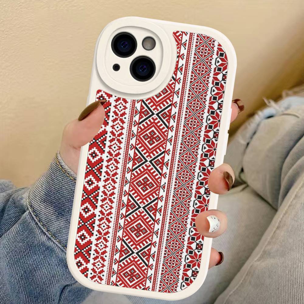 

G-Ukraine Ornament Pattern Phone Case For IPhone 16 15 14 13 12 11 Pro Max Plus Leather Soft Cover 11 pro max