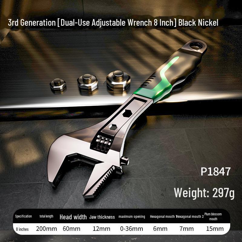 Industrial-Grade Adjustable Wrench: 0-36mm Dual-Purpose, Rust-Proof, Waterproof