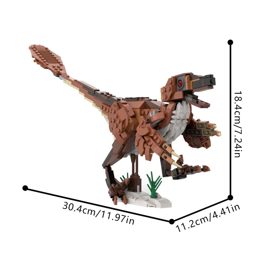 MOC-195946 Velociraptor Mongoliensis Building Blocks Model Jurassic Dinosaur World Velociraptor Mongoliensis Bricks Toys Gifts