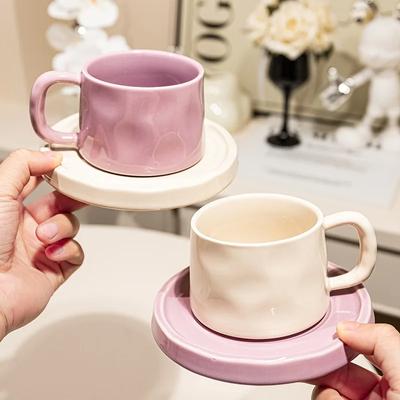 Tazze in ceramica Tazze da caffè carine e piattini Tazza da tè pomeridiana creativa e squisita Tazza da latte per la colazione Regalo per ragazza Tazza da caffè Tazze per l'acqua