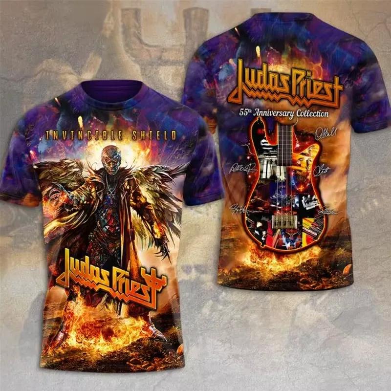 3D Digital Print Heavy Metal Rock Band Judas Priest T Shirt Men Women Fashion Short Sleeve Tops Tees Mens Clothes 2026
