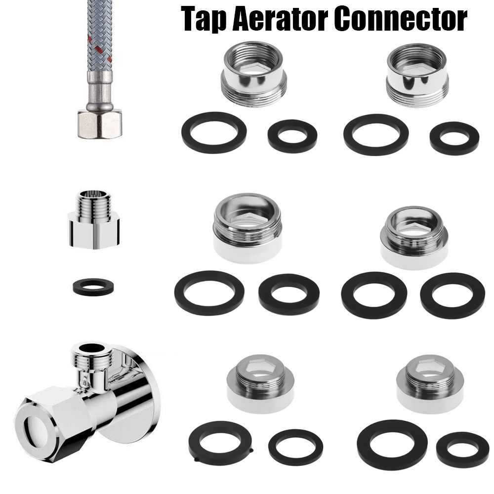 16/18/20/22/24/28/mmto22mm Tap Aerator Connector with Gasket Metal Outside Inside Thread Water Saving Adaptor for Kitchen Faucet