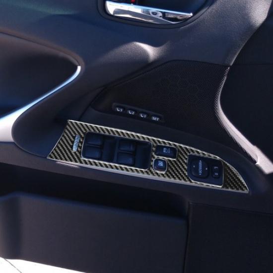 Carbon Fiber Window Lift Switch Panel Cover Trim For  LEXUS IS250 IS350 2006-08