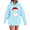 Women's Casual Comfortable Long-Sleeved Christmas Letter-Printed Warm Hooded Crew-Neck Sweatshirt