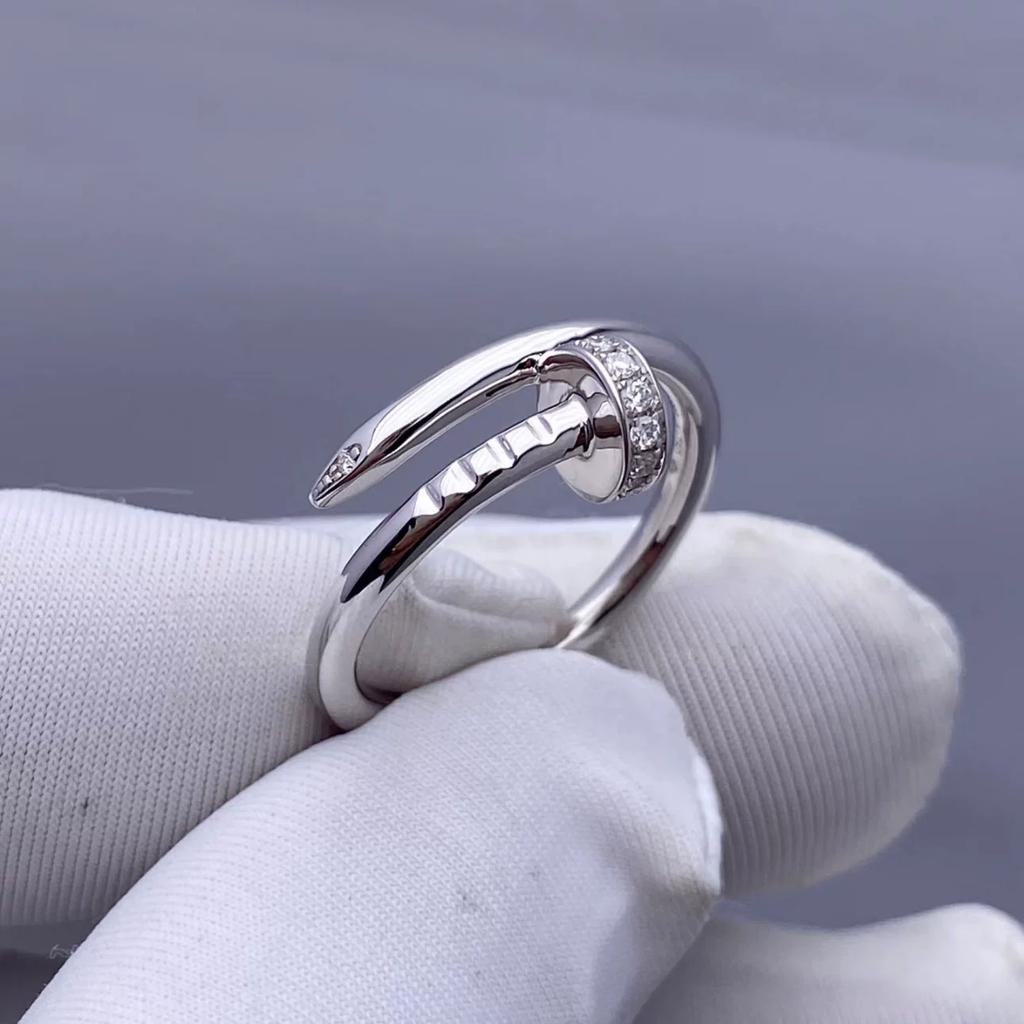 Nail Ring Plated with 8K Rose Gold, Couple Men's and Women's Ring Gypsy, High-end Full Diamond