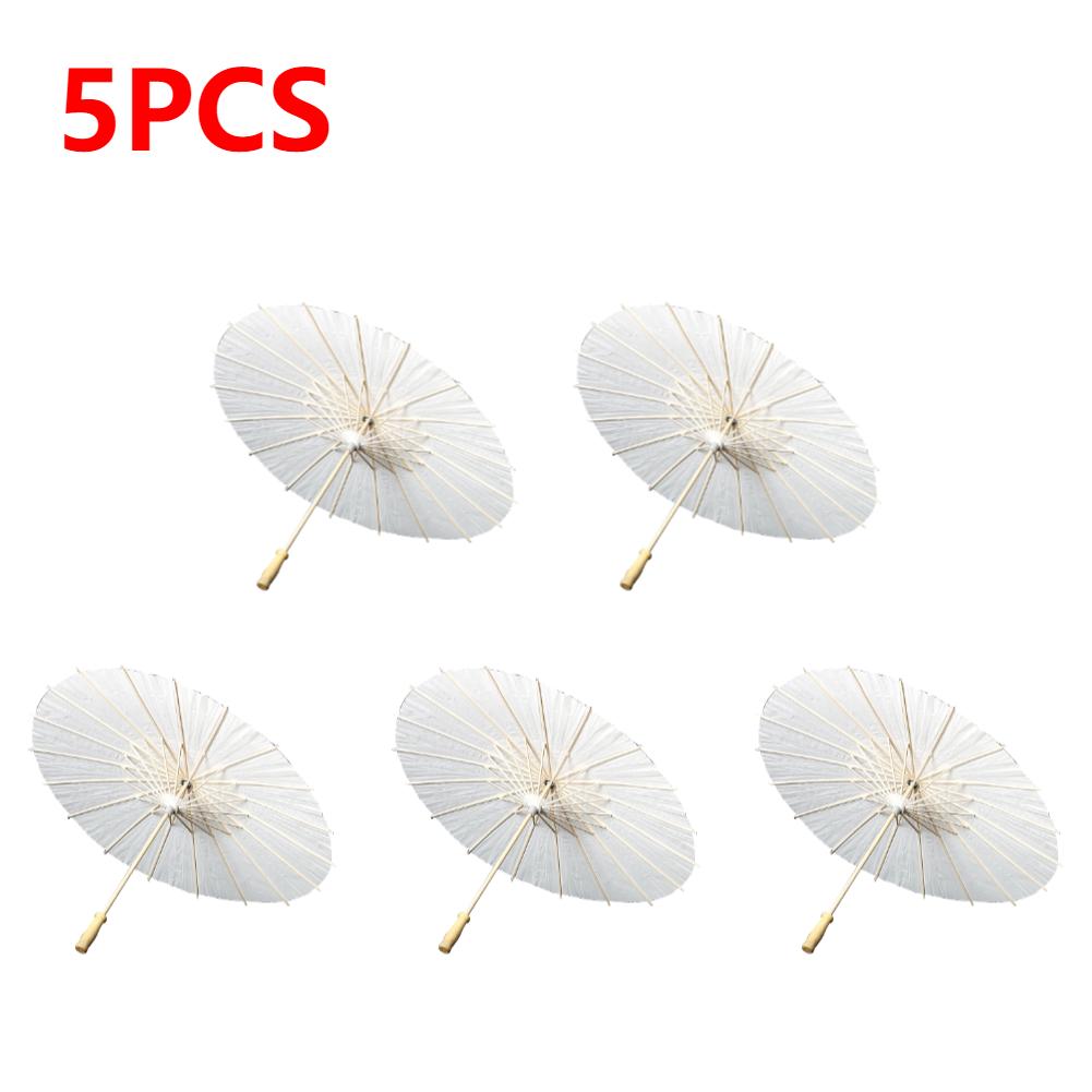 1-5Pcs 60cm White Paper Umbrellas Parasol Paper Umbrella Chinese Japanese Oiled Paper Umbrella Decorative DIY Painting