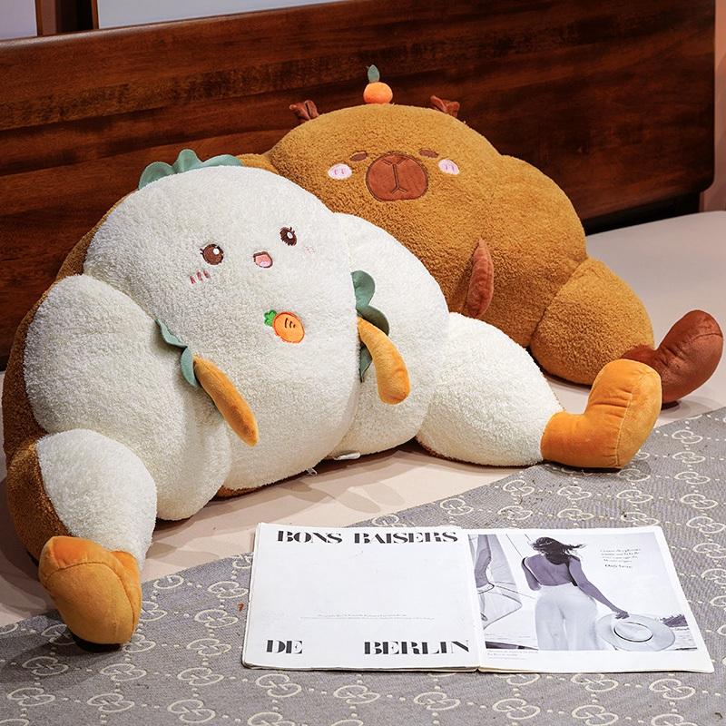 70cm Croissant Lumbar Support Pillow Cute Capybara Soft Plush Toy Sofa Cushion Chair Back Pillow Gift