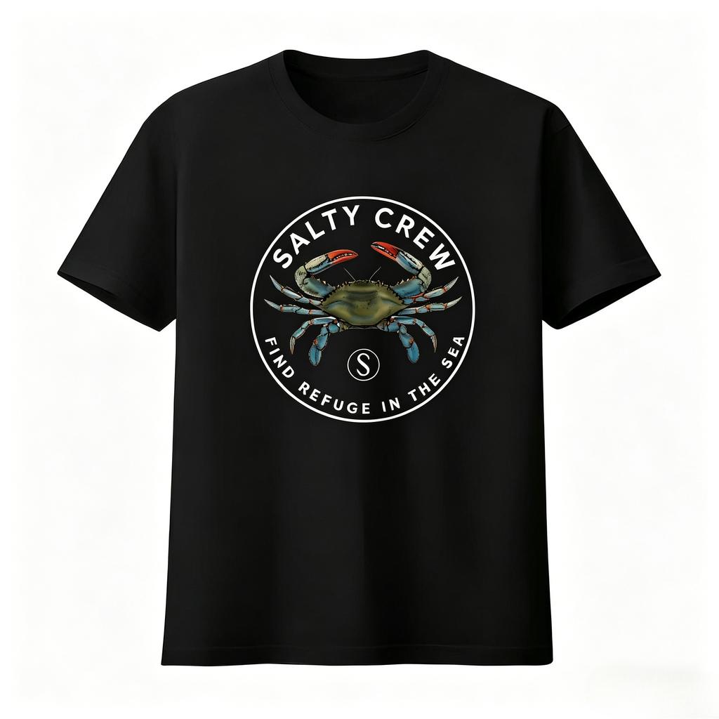 Salty Crew Blue Crabber T Shirt Find Refuge in The Sea Streetwear Fashion Men's Clothing Women's Clothing 2026 Summer T Shirt