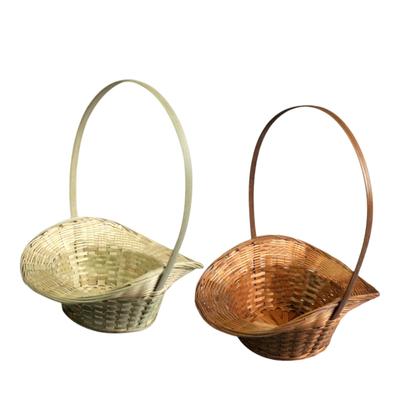 Gewebter Korb Blumenkorb Handgewebt Heimdekoration Bambuskorb Handkorb für Früchte Gastgeschenke Blumendisplay