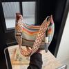 Fashion Rainbow Straw Bag Women's New Fashion Underarm Shoulder Bag Versatile Large Capacity Commuter Bag