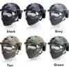 Tactical Helmet   Mask   Goggle Sets Outdoor Airsoft Paintball Helmet with Goggles FAST PJ Helmets CS Game Full Face Protection