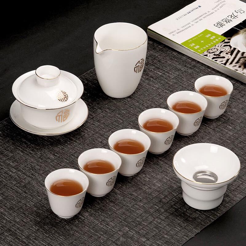 

Runqi Yuanfu Mutton-Fat Jade Ceramic Tea Set
