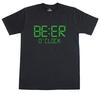 Funny Mens T-Shirt Beer O'Clock Regular Fit Cotton New Glow In the Dark Print