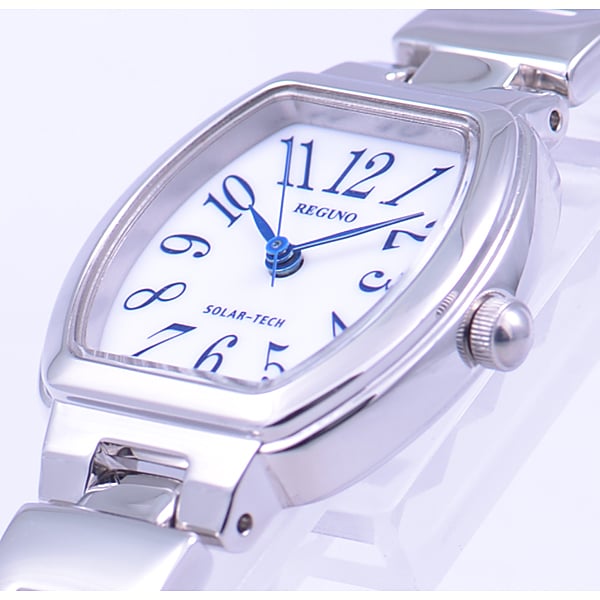 Citizen KP1-110-91 femmes ( Montre REGUNO Solar-Tech Femme) Montre Tonneau analogique en acier inoxydable argenté