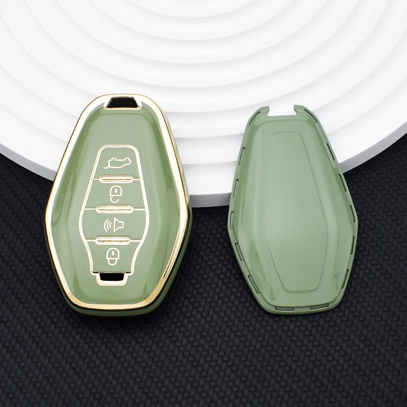 Coque Télécommande Auto Bord Doré Support Fob Protecteur Pour Chery Jetour X70 X90 X95 Plus TPU Étui Housse Clé de Voiture Accessoires