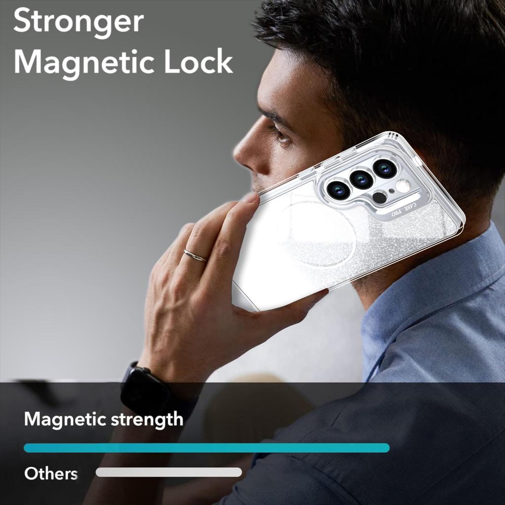 Etui do Samsung Galaxy S26 Ultra Magnetyczne Etui Gradientowy Brokat Odporne na Wstrząsy TPU PC Pokrowiec na Telefon
