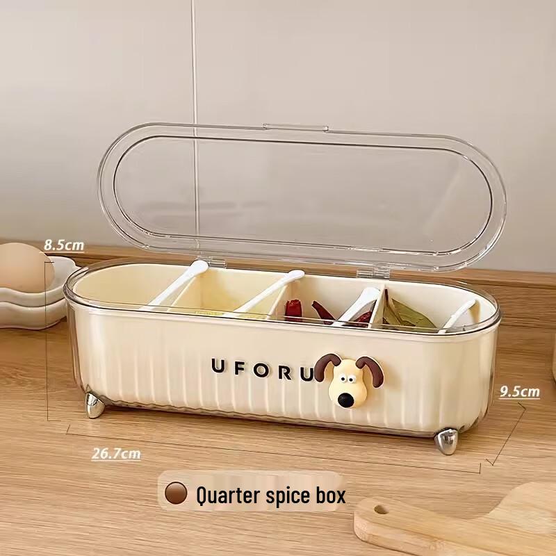 

Taotaomei 4-Compartment Plastic Seasoning Box
