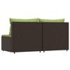 VidaXL Canapés centraux de jardin coussins 2pcs marron résine tressée, canapé, canapé de jardin, canapé central sectionnel, 319834