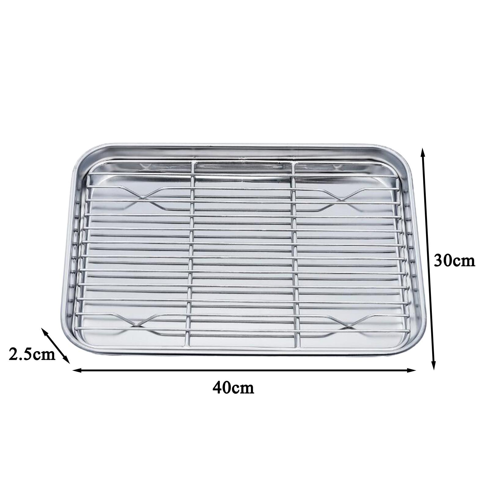 

Противень для выпечки со съемной решеткой для охлаждения, набор из нержавеющей стали, противень для выпечки, нетоксичный, используется для духовки, противень для барбекю, можно мыть в посудомоечной машине
