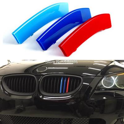 Stylingové 3D obložení přední mřížky vozu Sportovní lišty Krycí samolepky pro 2004-2010 BMW řady 5 E60