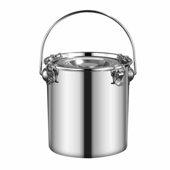 

Storage Bucket with Handle And Sealed Buckles Pot Stainless Steel Rust-Resistant Seafood Boil Pot for Cooking And Home Brewing Small