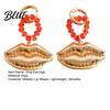 Statement Drop Earrings 1 Pair Red Faux Crystal Beaded Ring