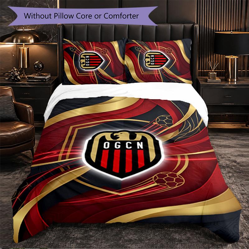 OGC Nice FC Themed Bedding 3Pcs Duvet Cover Set Decorative Bed Linen For Teen Room Home Decoration