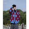 Men's Autumn/Winter Retro College Diamond Check Cardigan - Soft, Sticky, Trendy, Casual Knitted Style for Couples
