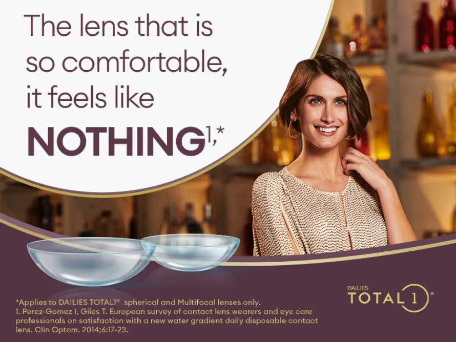 Dailies Total 1 One-Day Contact Lenses, Soft, BC 8.5 Mm, 30 Pieces, by Alcon