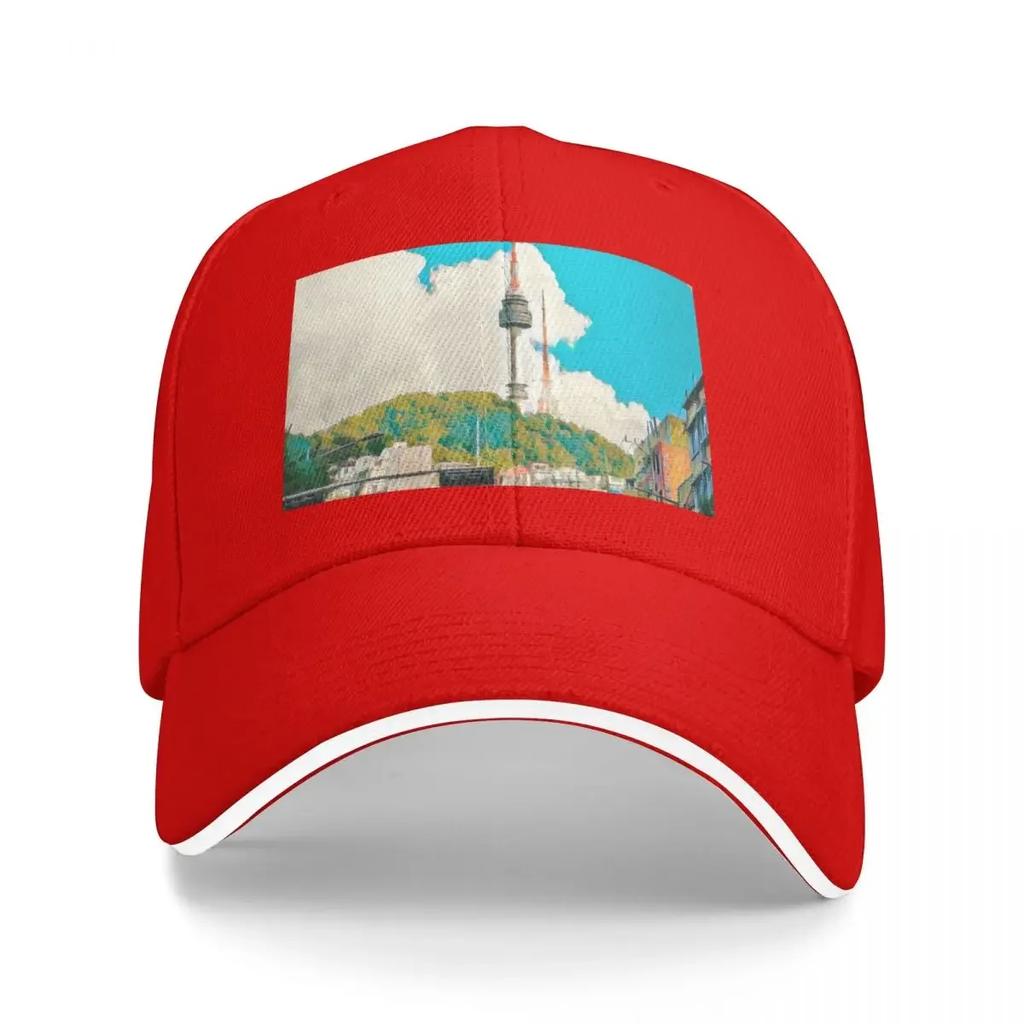 Seoul City Streets Baseball Cap Vintage Fishing Hat Beach Hat Black For Women  Unisexs