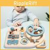Wooden Busy Educational Board Steering Wheel Toy Preschool Children Learning