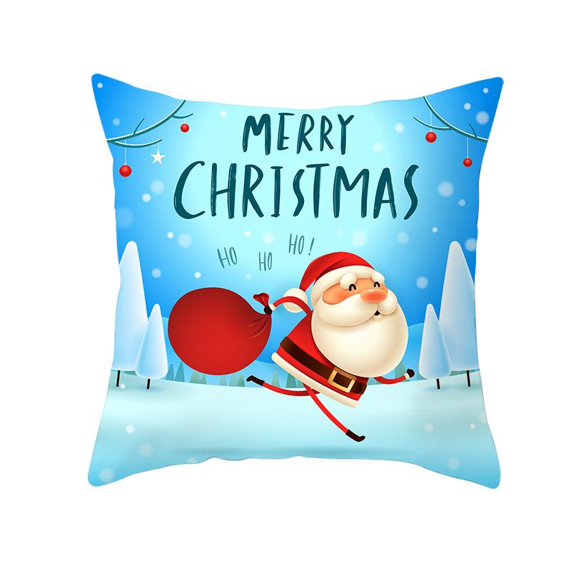 Weihnachtsmann Schneemann Elch Kissenbezug Festlich Zuhause Sofa Kissen Kissenbezug