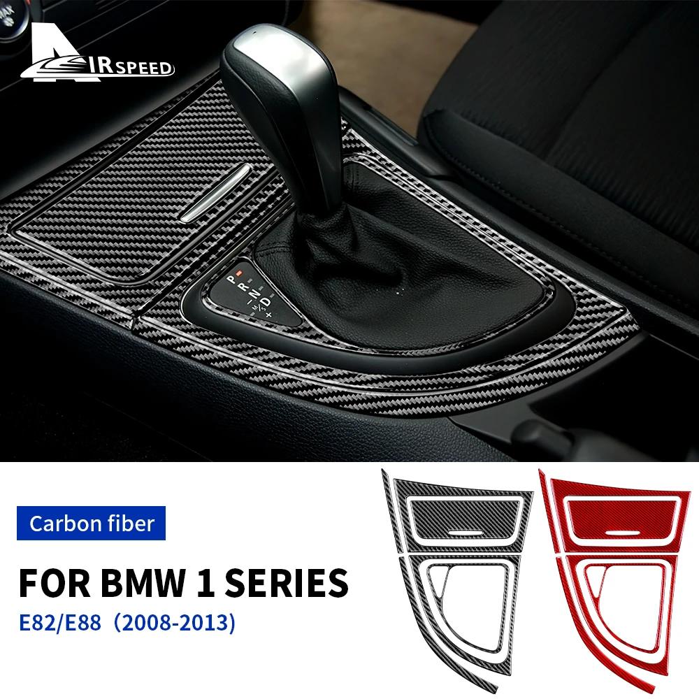 Kohlefaser Für BMW 1er E82 E88 2008-2013 Zubehör Auto Schaltknauf Seitenleiste Aufbewahrungsbox Rahmen Aufkleber Zubehör