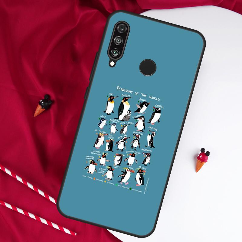 Cartoon Penguin For Huawei Nova 11 Pro 9 10 SE Y60 Y70 Y90 Y61 Y91 Y73 Y72 12i 11i 8i P20 P30 P40 Lite Case