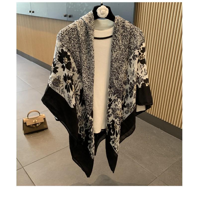 Lightweight Cotton Linen Square Scarf Women Fashion Floral Print Travel Shawl Neck Wrap