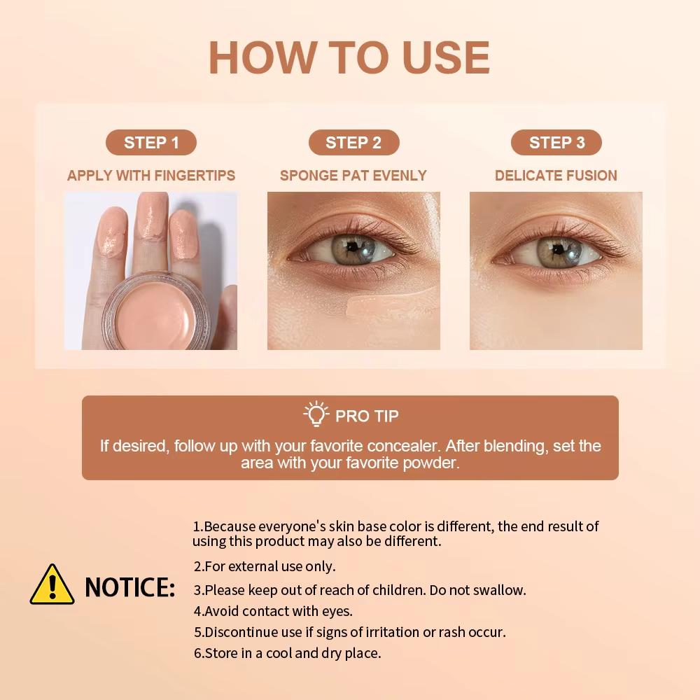 Iluminator pentru zona de sub ochi Acoperă cearcănele Hidratează Iluminează Corector pentru ochi Hrănitor Uniformizează tonul pielii Cremă corectoare Machiaj