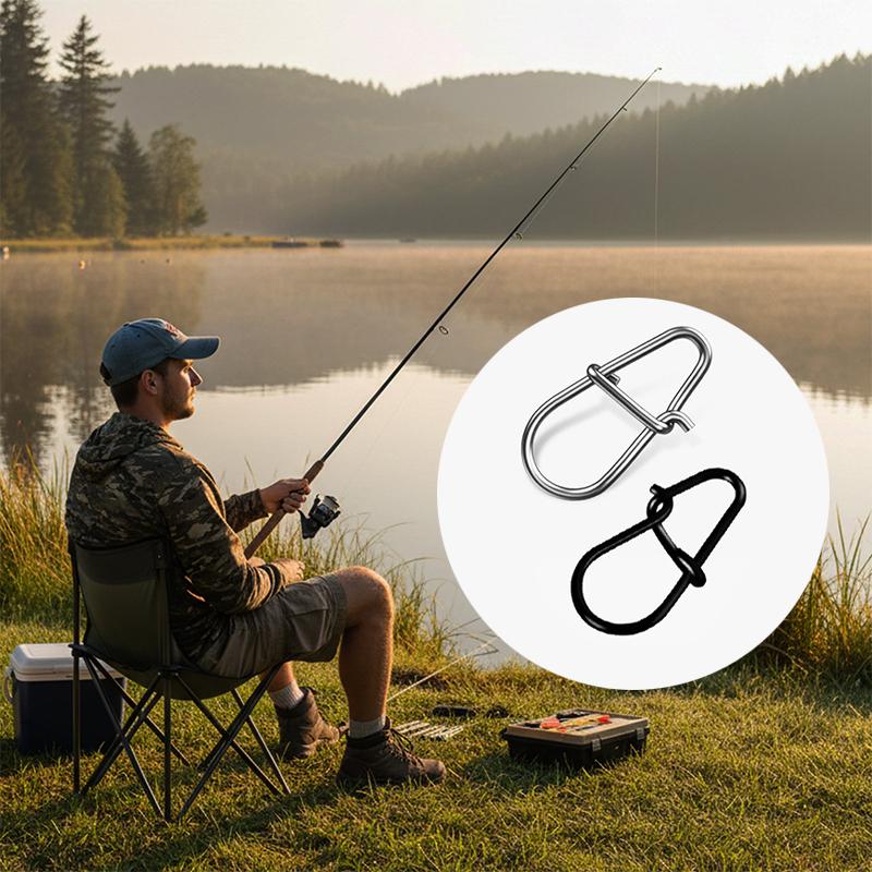 50/100Pcs Fishing Clips Fast Crankbait Snaps Fishing Connectors Saltwater Fishing Lock Lure Stainless