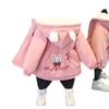 Girls' Autumn/Winter 2025 Fashionable Fleece-Lined Thick Baseball Jacket for Kids