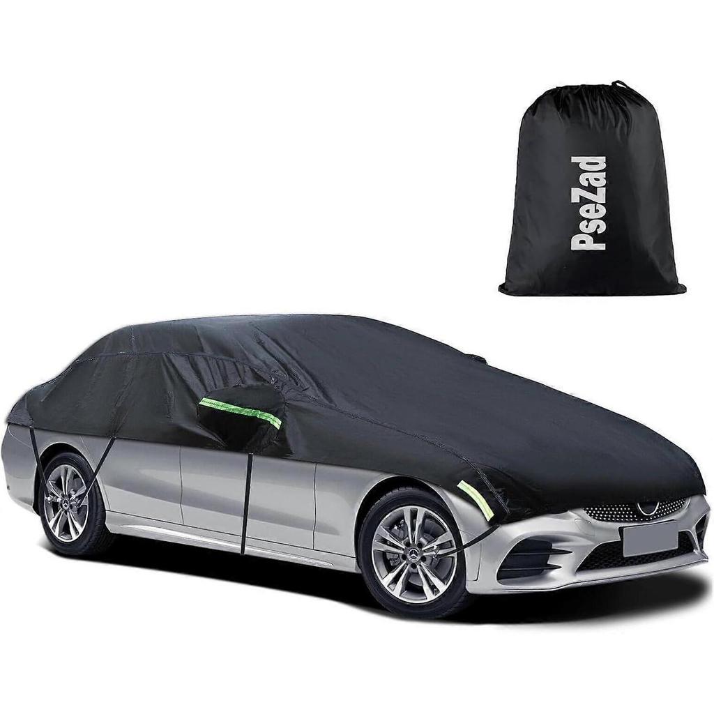 2025 Latest Model Universal Half Car Cover Waterproof All Weather, Black Car